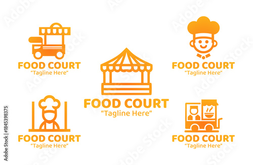 5 Food Court Logo Set Modern Culinary Business Collection
