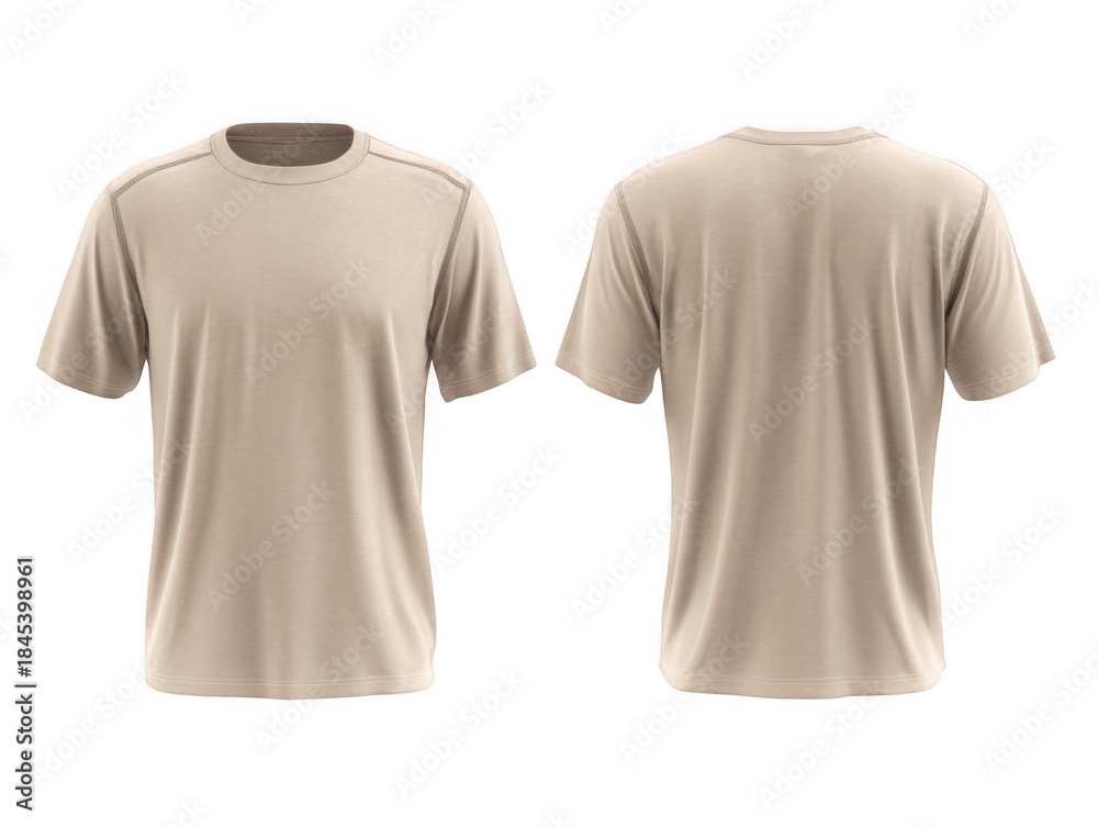 Naklejka premium Plain t shirt front and back isolated on transparent background