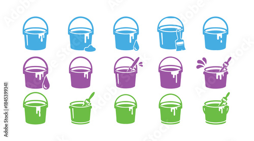 icon of a paint bucket, simple illustration collection symbol

