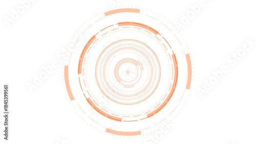Futuristic Orange HUD Element Vector Target Crosshair Digital Interface Design