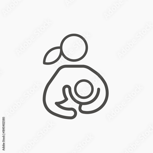 Breast feeding icon vector. woman breastfeeding her child outline and filled vector sign symbol 