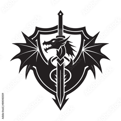 Cursed Blade Dragon Crest Gothic Art