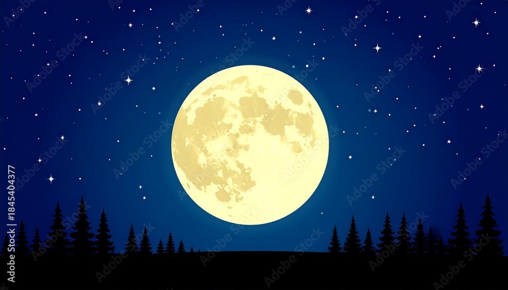 Naklejka premium full moon over the night sky