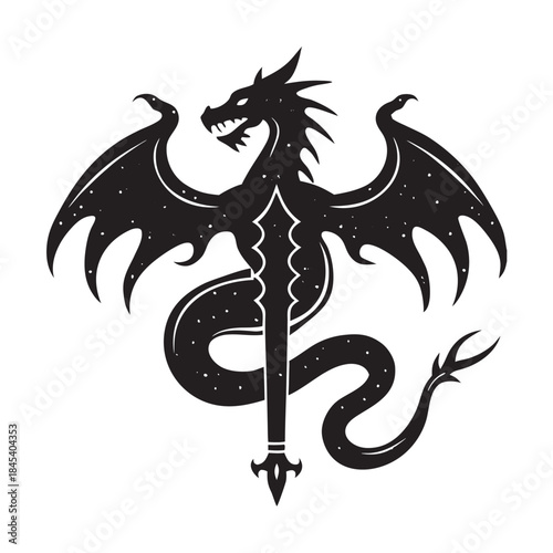 Dragon Relic Sword Vintage Gothic Design