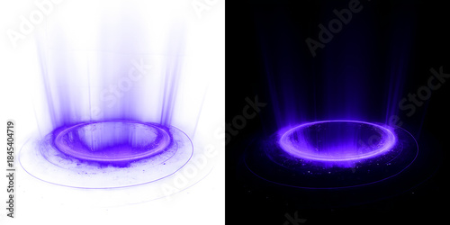 Dual holographic displays with purple rings