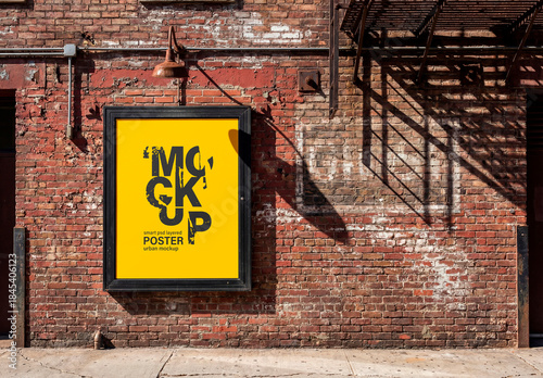 Poster Mockup Brick Wall