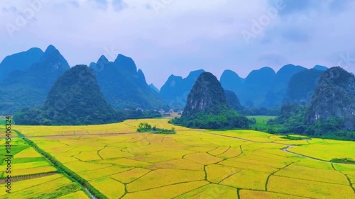 The scenic terraced fields of Guilin, China