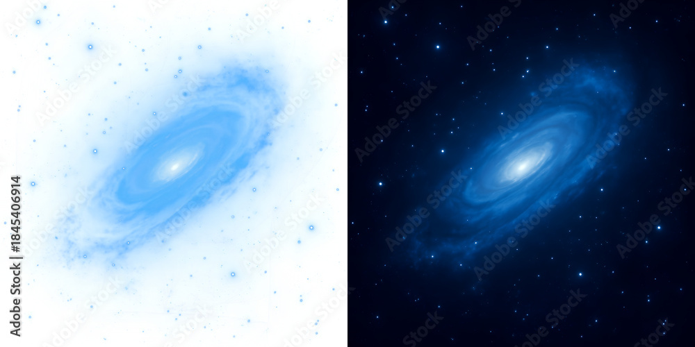 Obraz premium Dual spiral galaxies in space