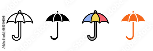 Icon Set Multiple Style Collection. Shield, Lock, Firewall, Safe, Badge, Guard, Fortress, Armor, Umbrella, Hand, Eye, Fingerprint, Lockbox, Vault, Safety Vest, Security Camera, Barrier, Medical Shield