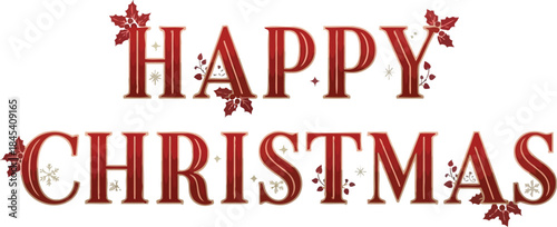 Elegant typographic design featuring rich red and gold lettering wishing everyone a very happy christmas holiday season