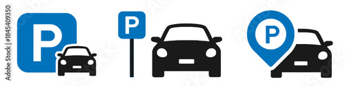 Car parking sign vector