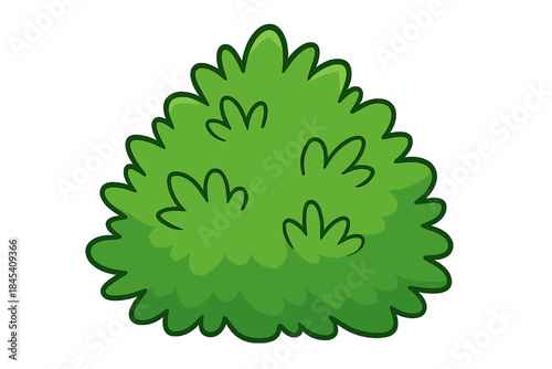 Simple fluffy green bush or shrub icon for natural environment graphics and web design