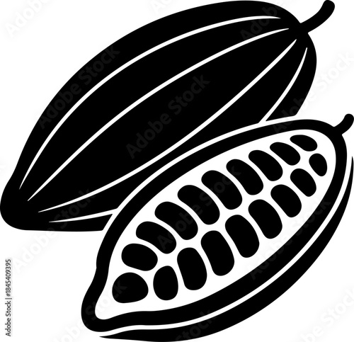 Cacao beans black silhouette vector art
