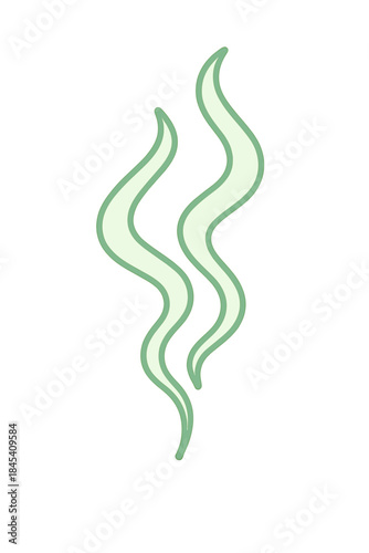 Minimalist graphic symbol showing rising green vapor or bad smell fumes