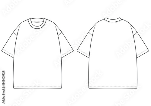 Oversized Baggy Short Sleeve T Shirt Vector Design
