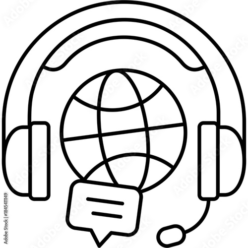 Line Art Support Center Icon