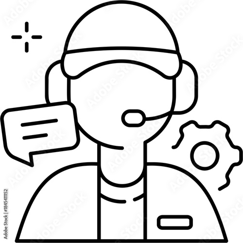 Line Art Customer Service Icon