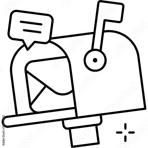 Line Art Message Box Icon