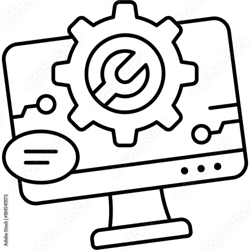 Line Art Tech Support Icon