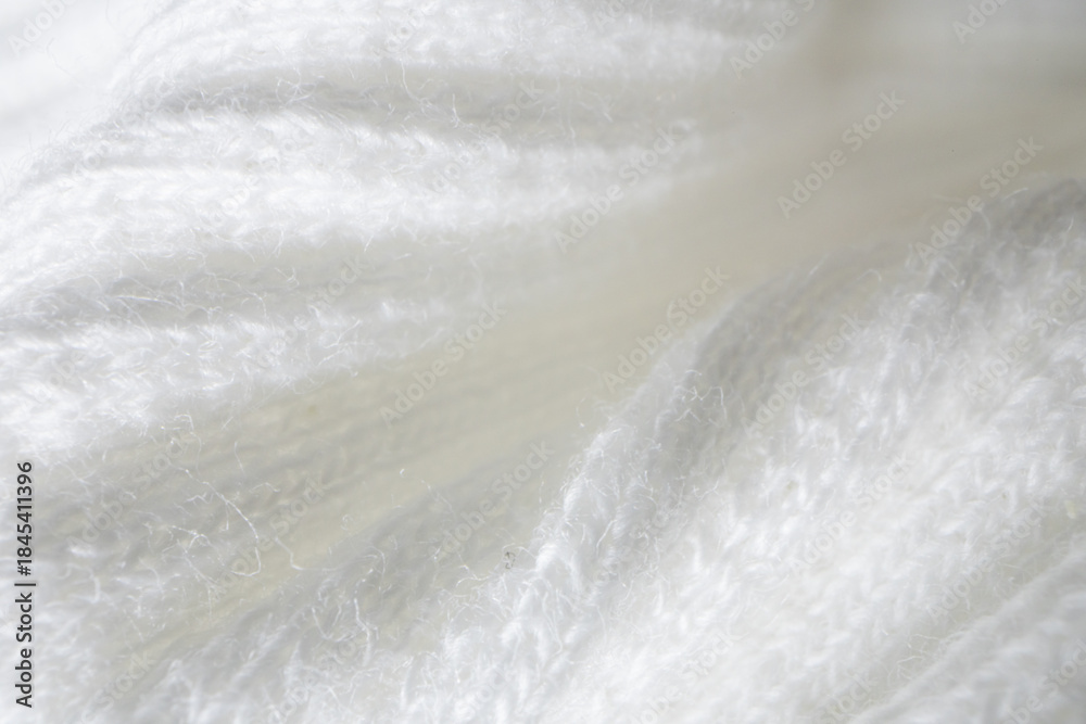 Obraz premium Macro Texture of Ribbed Knit Fabric. Cloud Dancer 11-4201.