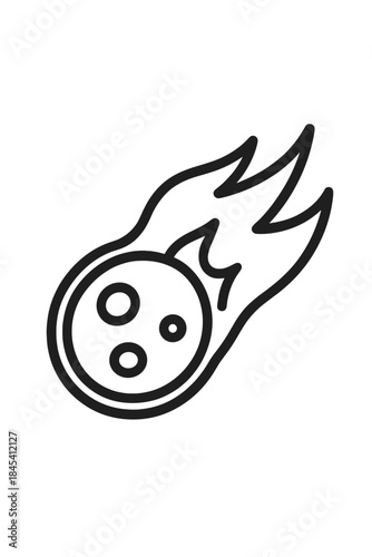 Fast moving space comet or meteoroid leaving a fiery trail in the cosmos