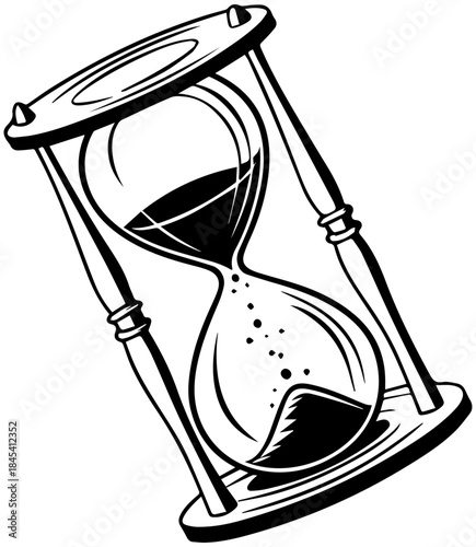 Tilted Hourglass Silhouette – Time Concept Illustration