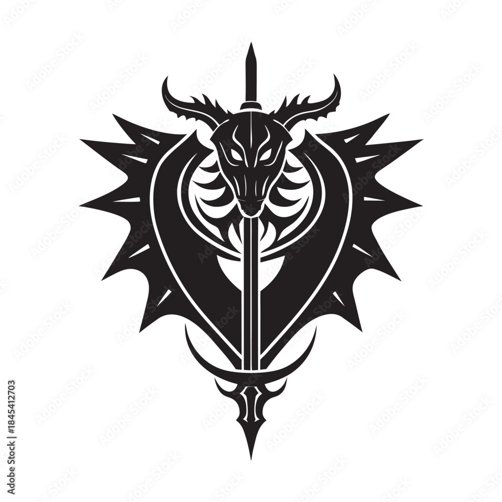 Fototapeta premium Nightaltar Dragon Dark Ritual Mark