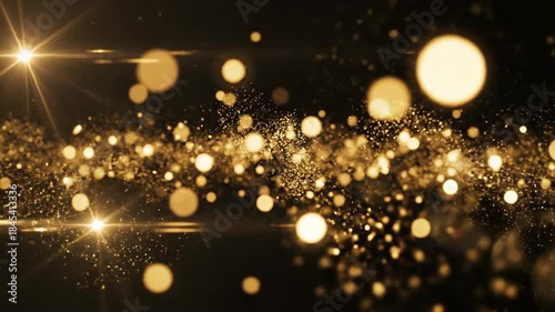 Golden Glittering Bokeh Lights Background for Celebrations and Festive Events.
