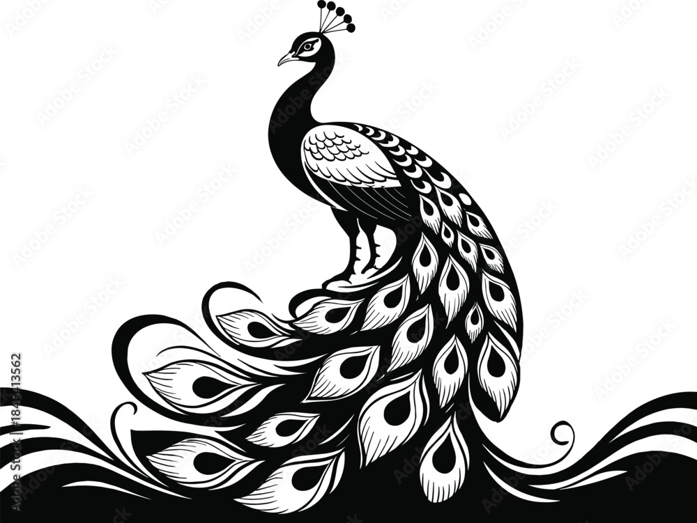 Fototapeta premium peacock svg