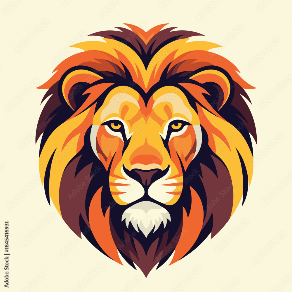 Fototapeta premium Majestic Lion Head with Detailed Mane and Intense Gaze.