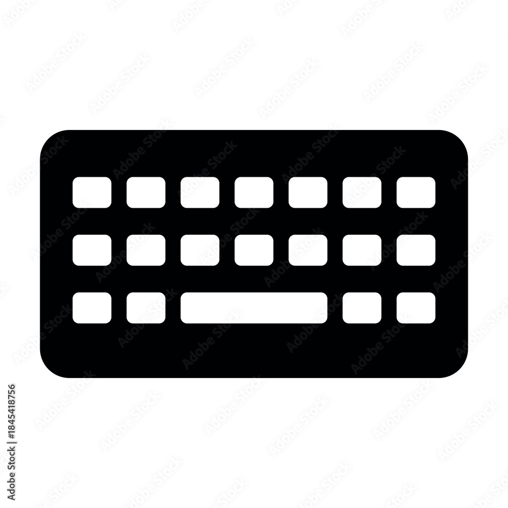 Naklejka premium An illustration of a black keyboard and computer mouse icon on a white background