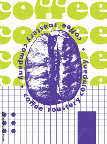 Vector graphic poster for coffee packaging design; coffee shop; coffee factory; coffee festival