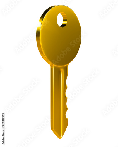 Golden key illustration symbolizing access security opportunity success ownership and unlocking potential