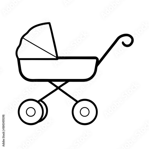 vector clip art baby stroller for web and graphic design