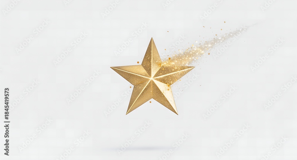Obraz premium Golden Star Burst Isolated on Transparent Background
