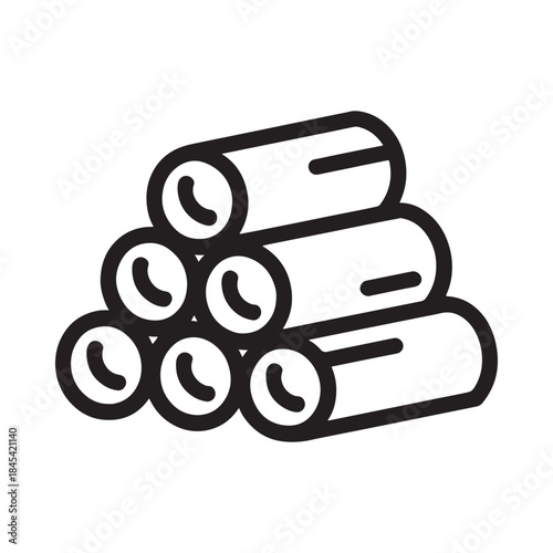 A simple black and white line drawing of stacked cylindrical objects