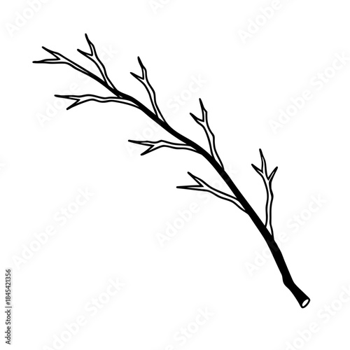 Vector Clip Art Frozen Tree Branch for Web and Graphic Design