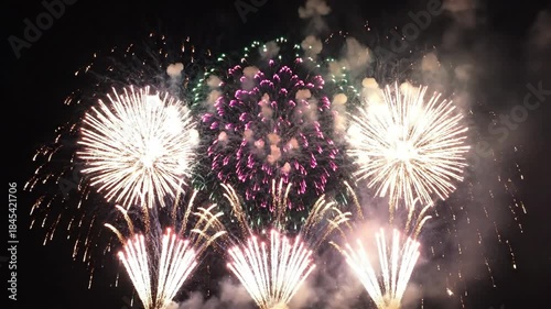 Spectacular Fireworks Display - A Celebration of Light and Color in the Night Sky.