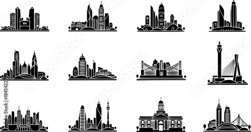 City silhouette, City skyline silhouettes, City vector