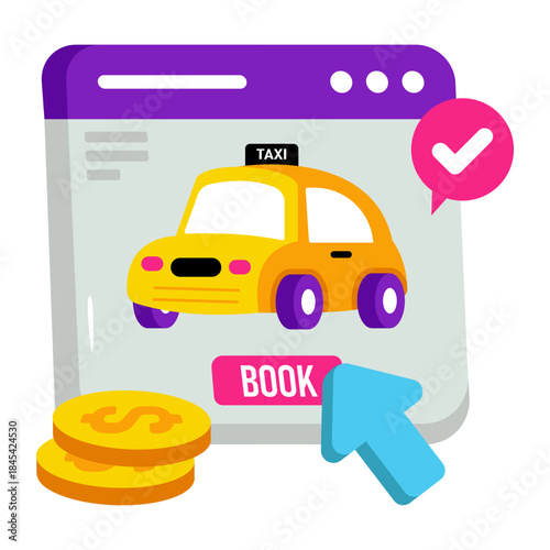 A unique design icon of taxi booking website 