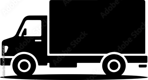 Fast & Free Shipping Delivery Truck silhouette vector illustration