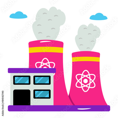 Creative design icon of nuclear plant 