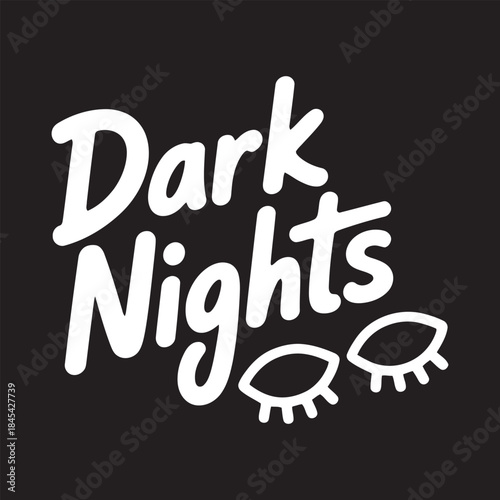 Dark Nights, Apparel, Fashion, and Lifestyle Brand Logo, vector illustration 