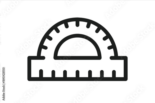 Protractor instrument for measuring and marking angles in geometry and technical drawing