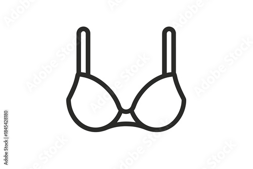 Simple drawing of a woman's bra or brassiere with straps for lingerie and intimate apparel concepts