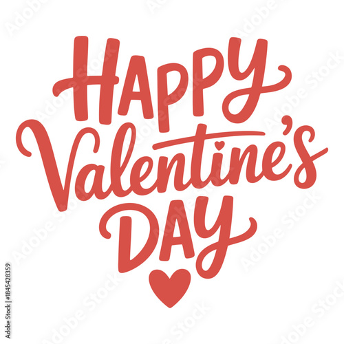 Valentine's Day Vector Lettering and Heart Graphics, vector illustration 