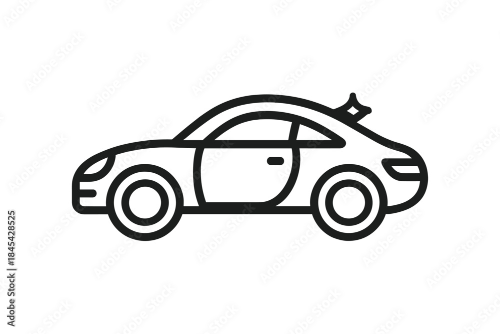 Fototapeta premium Outline icon of a sleek modern sports car representing vehicle detailing and cleaning service