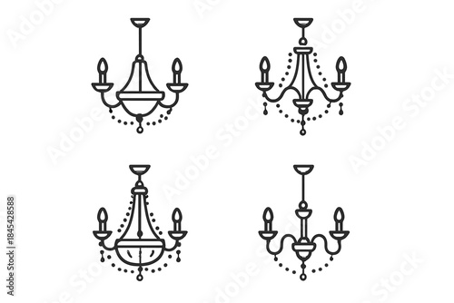 Elegant vintage ceiling light fixtures and classic decorative chandeliers set
