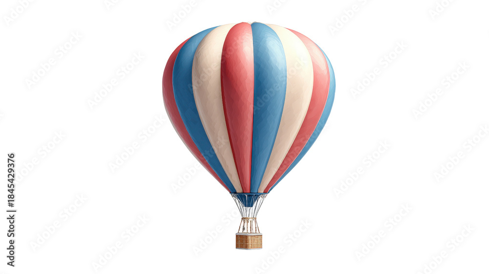 Naklejka premium 3d hot air balloon icon with glossy finish background isolated on a Transparent background, PNG file.