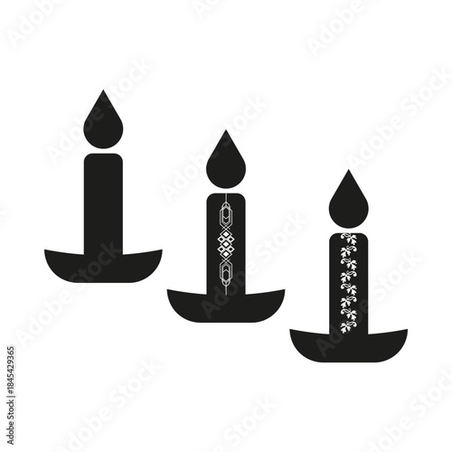 Canvastavla Burning candle icon